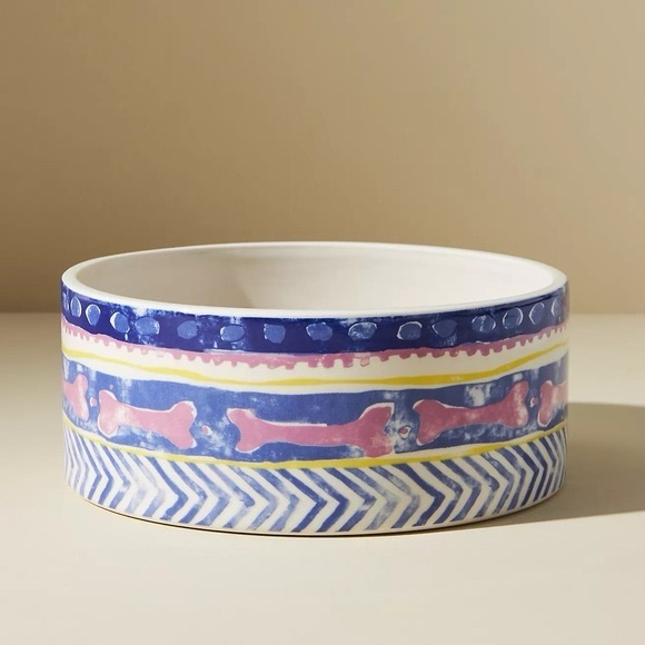 Anthropologie Marina Dog/Cat/Pet Bowl NEW WITH BOX - Picture 2 of 2